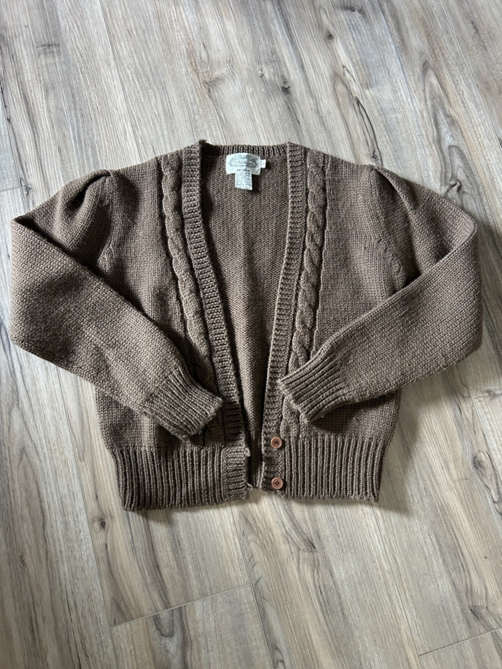 The Villager Brown Cable-Knit Women’s Cardigan Sweater